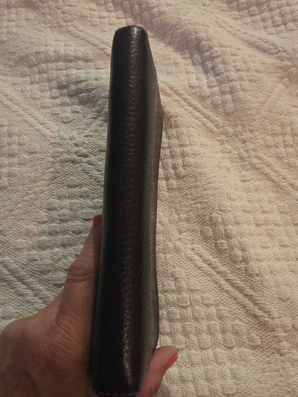 Fossil Womens Black Leather Zip Wallet